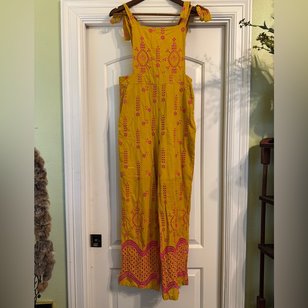 Mustard Yellow and Pink Floral Jumpsuit